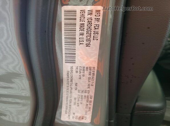 1C4RDHDG2TC187164 2026 DODGE DURANGO Серый Вид наклейки с VIN-кодом