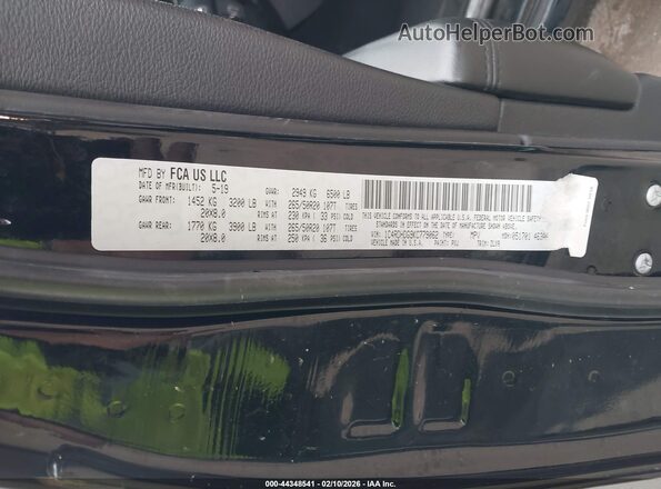 1C4RDHDG9KC779062 2019 DODGE DURANGO Черный Вид подкапотного пространства