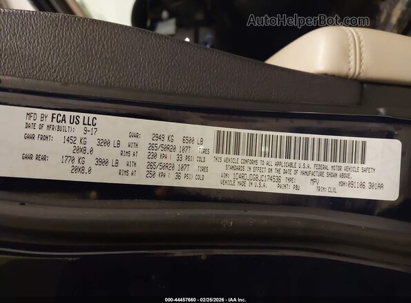 1C4RDJDG8JC174536 2018 DODGE DURANGO Синий Вид подкапотного пространства