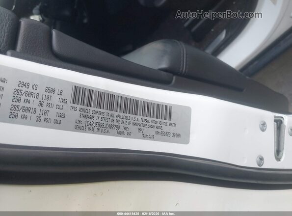 1C4RJEBG9JC402790 2018 JEEP GRAND CHEROKEE Белый Вид подкапотного пространства