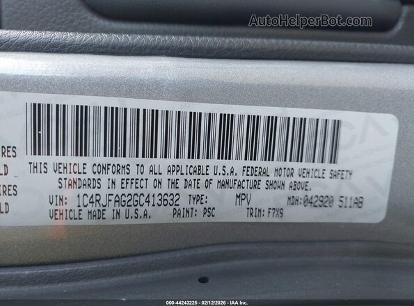 1C4RJFAG2GC413632 2016 JEEP GRAND CHEROKEE Gray Widok komory silnika