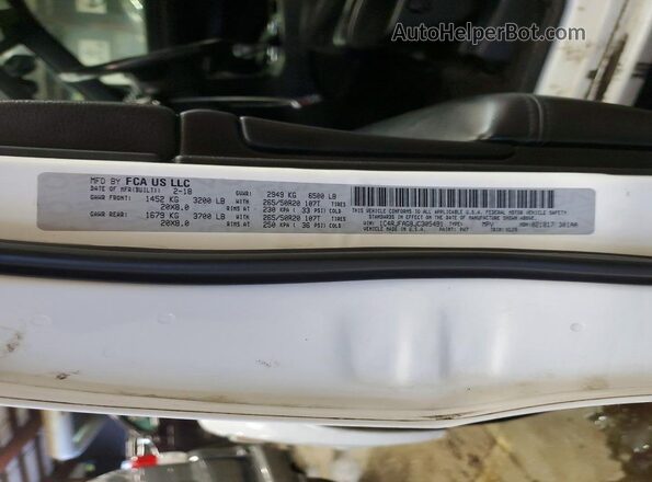 1C4RJFAG8JC305491 2018 JEEP GRAND Белый Вид наклейки с VIN-кодом