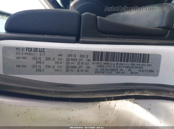 1C4RJFBG1HC852076 2017 JEEP GRAND CHEROKEE Белый Вид подкапотного пространства
