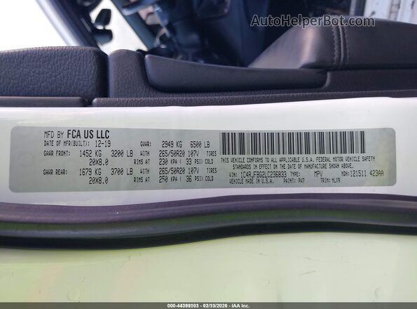 1C4RJFBG2LC236833 2020 JEEP GRAND CHEROKEE Белый Вид подкапотного пространства