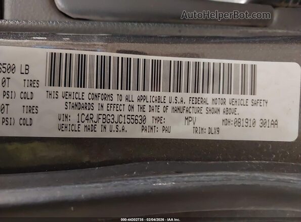 1C4RJFBG3JC155630 2018 JEEP GRAND CHEROKEE Серый Вид подкапотного пространства