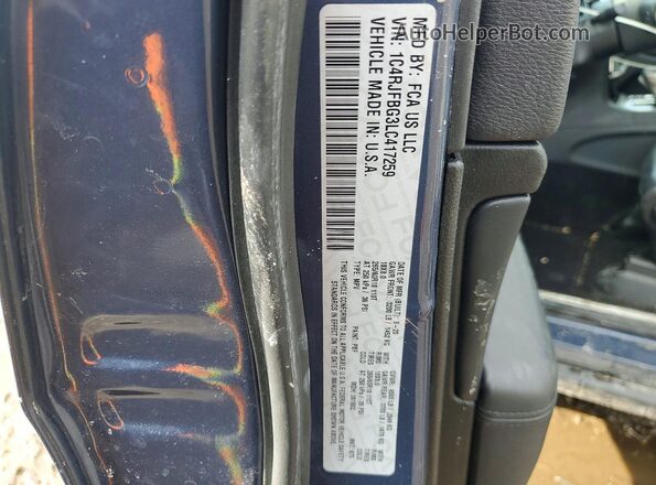 1C4RJFBG3LC417259 2020 JEEP GRAND Синий Вид подкапотного пространства