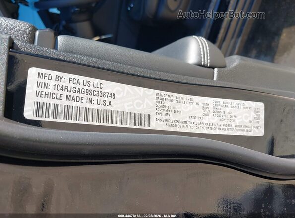 1C4RJGAG9SC338748 2025 JEEP GRAND CHEROKEE Black Вид підкапотного простору