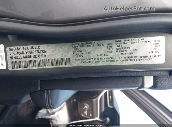 1C4RJYC68P8786239 2023 JEEP GRAND CHEROKEE 4XE Серый Вид подкапотного пространства