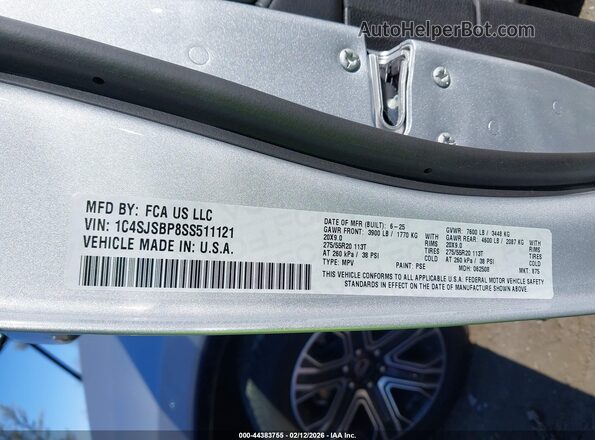 1C4SJSBP8SS511121 2025 JEEP WAGONEER L Серебряный Вид подкапотного пространства