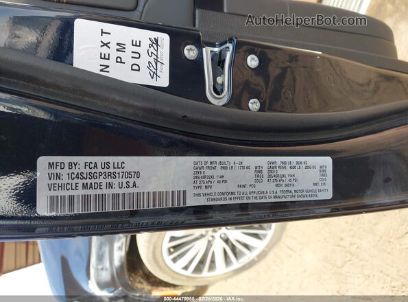 1C4SJSGP3RS170570 2024 JEEP GRAND WAGONEER L Blue Widok komory silnika