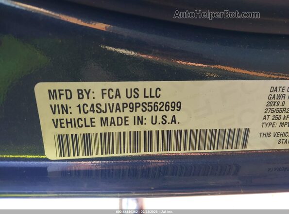1C4SJVAP9PS562699 2023 JEEP WAGONEER Black Widok komory silnika