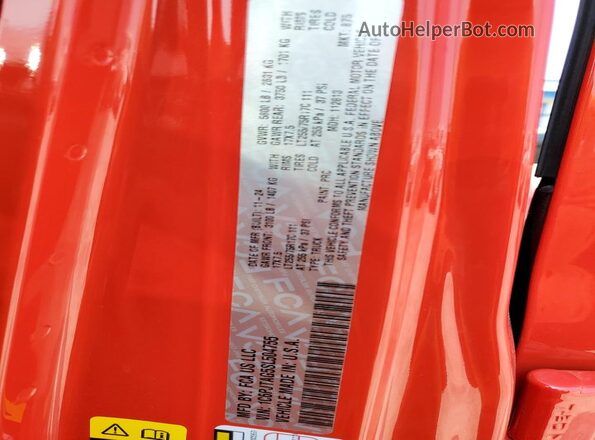 1C6PJTAG5SL504755 2025 JEEP GLADIATOR Красный Вид наклейки с VIN-кодом