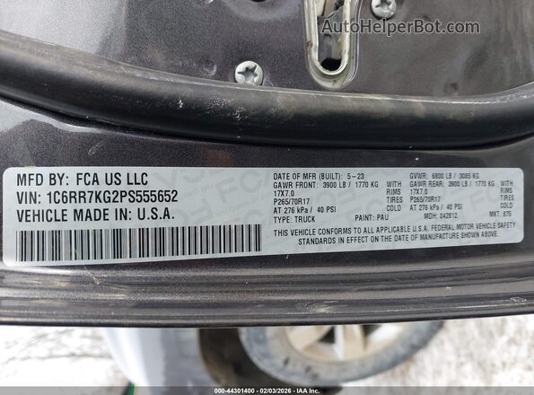 1C6RR7KG2PS555652 2023 RAM 1500 CLASSIC Серый Вид подкапотного пространства
