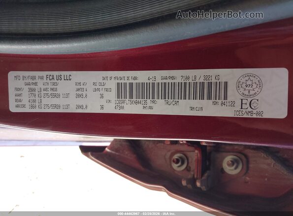 1C6SRFLT5KN844135 2019 RAM 1500 Красный Вид подкапотного пространства