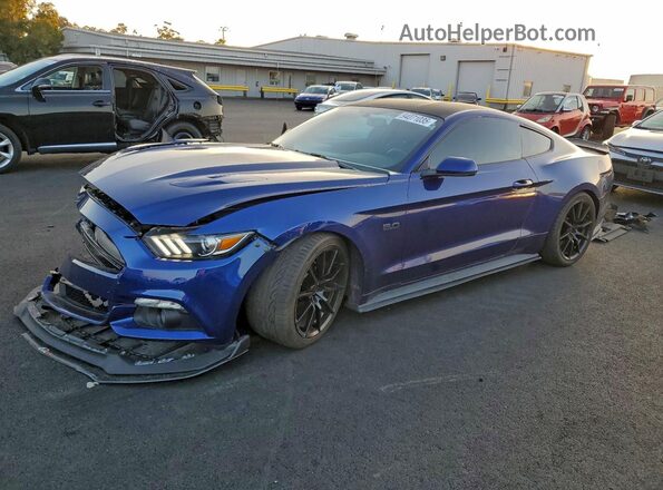 1FA6P8CF3G5279712 2016 FORD MUSTANG Синий Передняя левая четверть