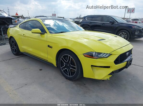 1FA6P8CF3M5116618 2021 FORD MUSTANG Yellow Delantero derecho
