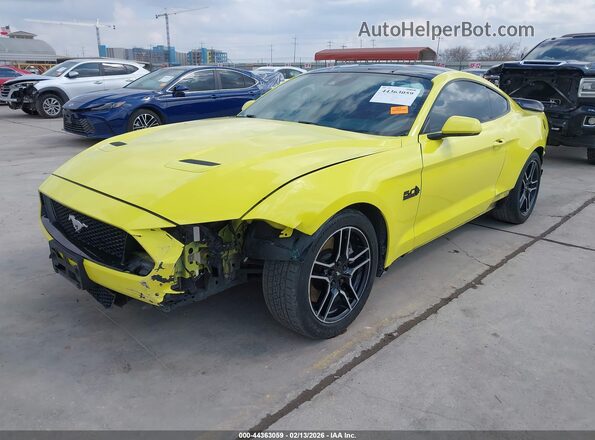 1FA6P8CF3M5116618 2021 FORD MUSTANG Yellow Vista tres cuartos delantera izquierda
