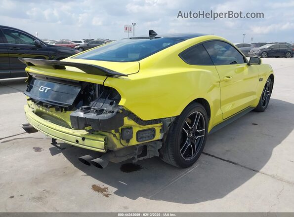 1FA6P8CF3M5116618 2021 FORD MUSTANG Yellow Trasero derecho