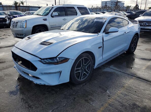 1FA6P8CF7K5153104 2019 FORD MUSTANG Белый Передняя левая четверть