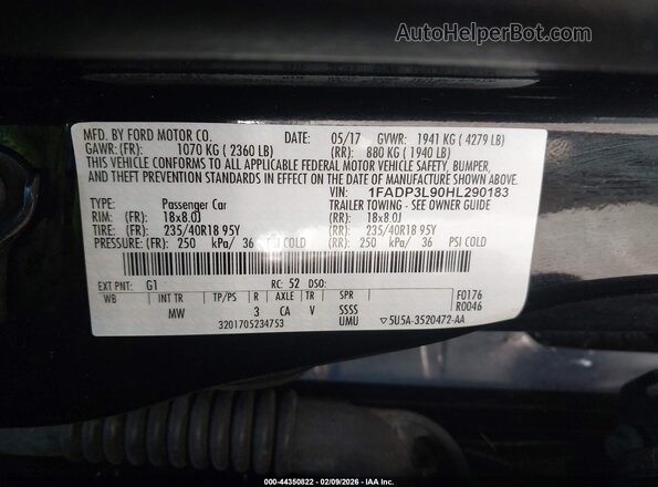 1FADP3L90HL290183 2017 FORD FOCUS ST Черный Вид подкапотного пространства