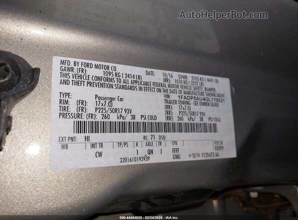 1FADP5AU4GL119521 2016 FORD C-MAX HYBRID Желто-коричневый Вид подкапотного пространства