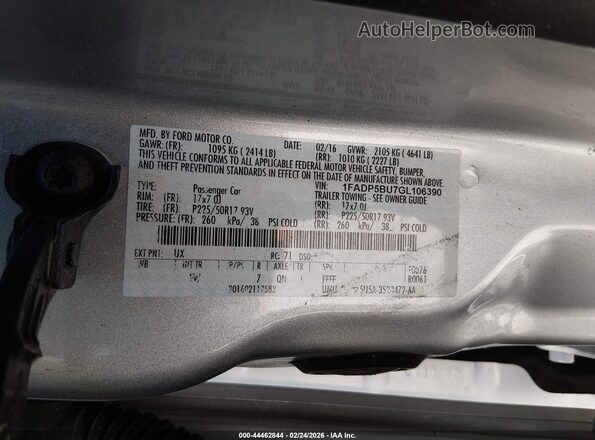 1FADP5BU7GL106390 2016 FORD C-MAX HYBRID Серебряный Вид подкапотного пространства