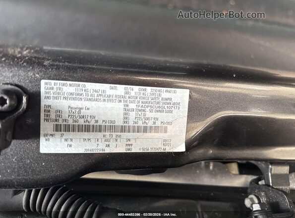 1FADP5CU6GL107173 2016 FORD C-MAX ENERGI Gray Widok komory silnika