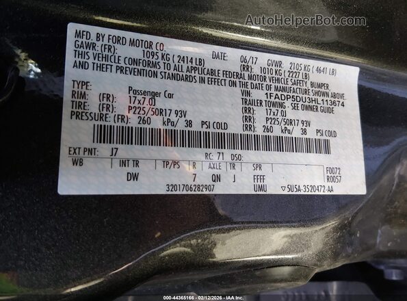 1FADP5DU3HL113674 2017 FORD C-MAX HYBRID Gray Vista del compartimento del motor
