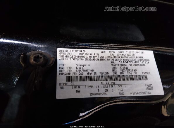 1FADP5DU4HL117328 2017 FORD C-MAX HYBRID Черный Вид подкапотного пространства