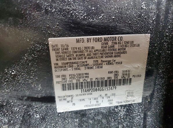 1FAHP2D84GG153479 2016 FORD TAURUS Серый Вид подкапотного пространства
