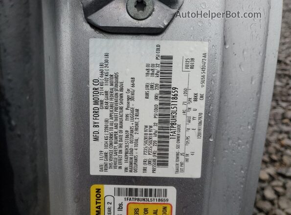 1FATP8UH3L5118659 2020 FORD MUSTANG Серебряный Вид подкапотного пространства