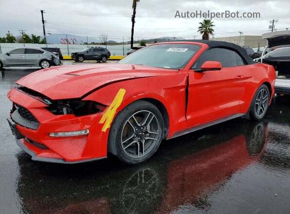 1FATP8UH4K5104610 2019 FORD MUSTANG Red Առջևի ձախ երեք քառորդ տեսարան