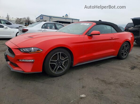 1FATP8UH9K5138512 2019 FORD MUSTANG Red წინა მარცხენა ხედი სამი მეოთხედიდან