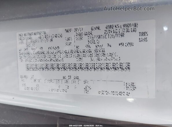 1FBZX2YM0HKB48045 2017 FORD TRANSIT-350 White Widok komory silnika