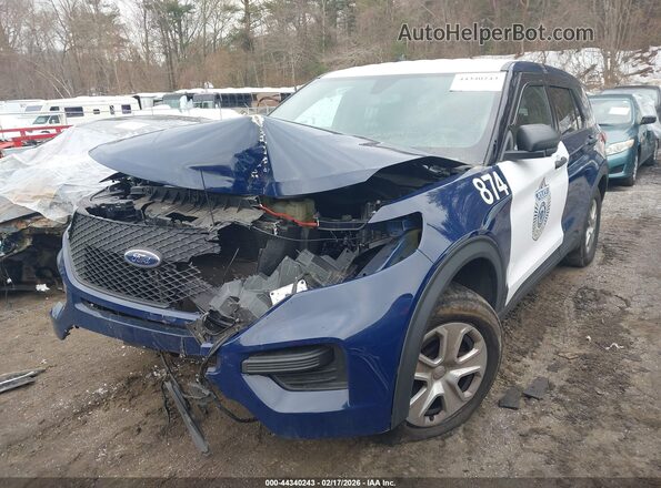 1FM5K8AB2PGA01243 2023 FORD POLICE INTERCEPTOR Синий Передняя левая четверть