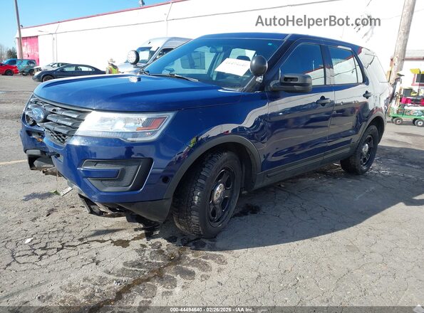 1FM5K8AR8GGD05805 2016 FORD UTILITY POLICE INTERCEPTOR Синий Передняя левая четверть