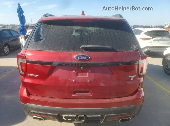 1FM5K8GT3GGA07567 2016 FORD FORD EXPLORER Красный Вид сзади