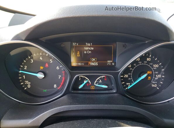 1FMCU9HD3KUC00388 2019 FORD ESCAPE White Widok zestawu wskaźników