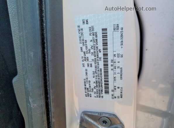 1FMCU9HD3KUC00388 2019 FORD ESCAPE White Widok naklejki z numerem VIN