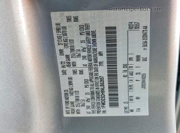1FMDE5DH8NLB02857 2022 FORD BRONCO Silver VIN կոդի պիտակի տեսք