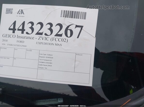 1FMJK2ATXJEA29444 2018 FORD EXPEDITION MAX Черный Вид задней части салона