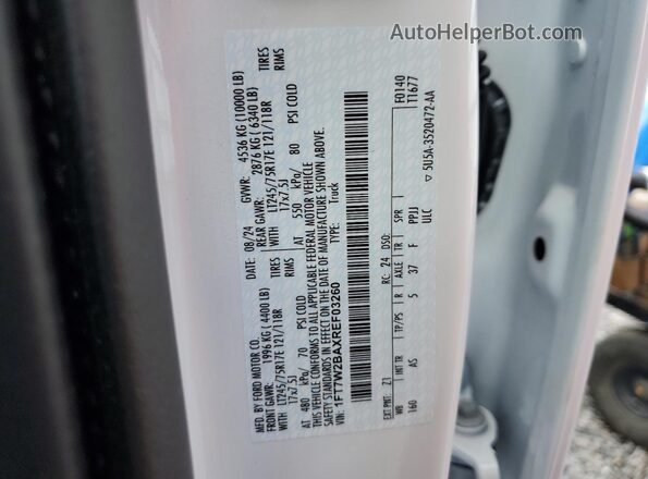 1FT7W2BAXREF03260 2024 FORD F250 White Вид підкапотного простору