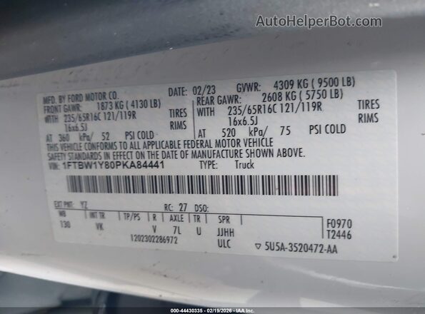 1FTBW1Y80PKA84441 2023 FORD TRANSIT-350 Белый Вид подкапотного пространства