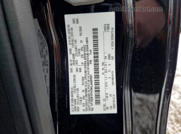 1FTER1FH5KLA89581 2019 FORD RANG Black Vista del compartimento del motor