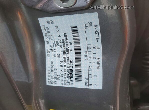 1FTER4FH2PLE12445 2023 FORD RANG Gray VIN კოდის სტიკერის ხედი