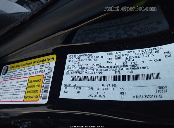 1FTER4LR5SLE57109 2025 FORD RANG Черный Вид подкапотного пространства