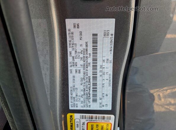 1FTER4PH4SLE29805 2025 FORD RANG Gray Widok naklejki z numerem VIN