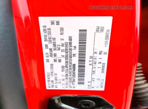 1FTEW1CB3KFA68896 2019 FORD F150 Красный Вид подкапотного пространства