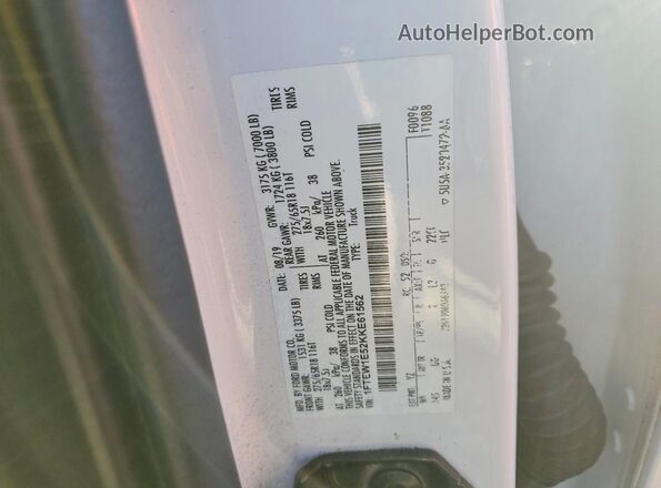 1FTEW1E52KKE61562 2019 FORD F150 White ძრავის განყოფილების ხედი