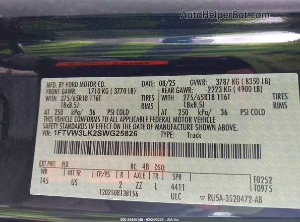 1FTVW3LK2SWG25826 2025 FORD F-150 LIGHTNING Синий Вид подкапотного пространства
